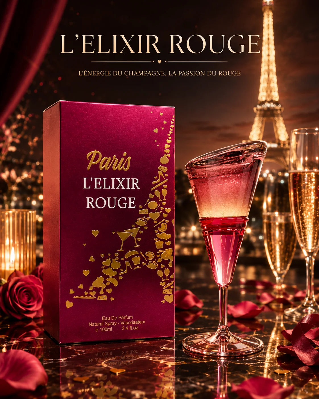 Champagne L’Élixir Rouge – Eau de Parfum Femme 100 ml – Fragrance Couture
