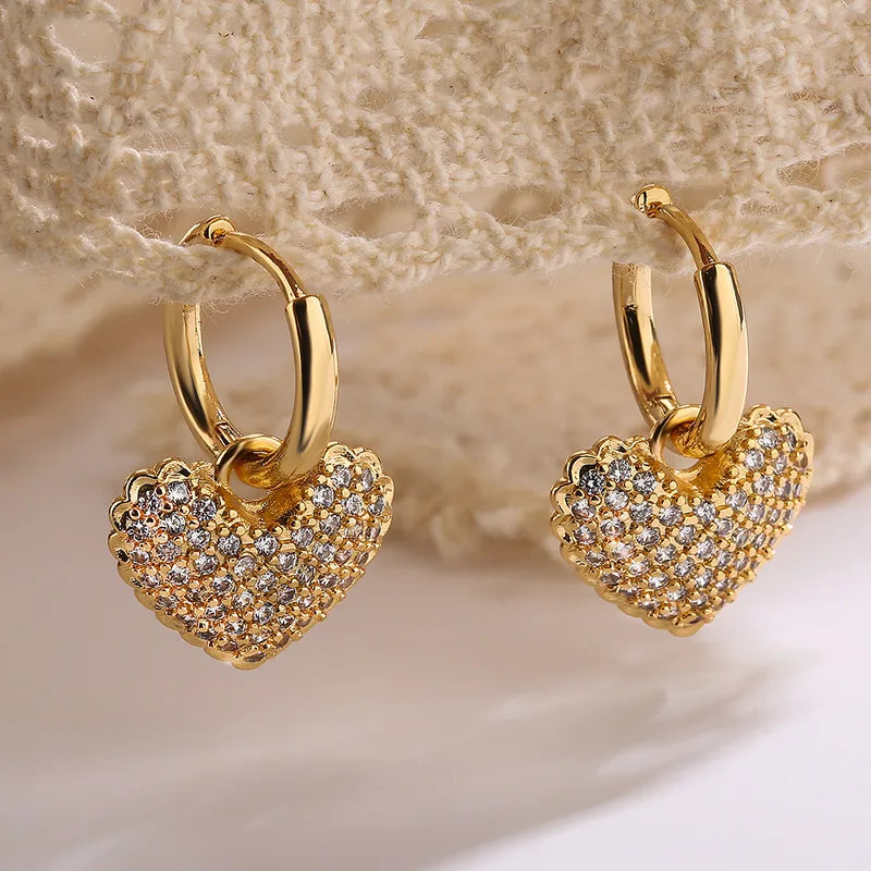 Boucles D'oreilles coeur zircon #83