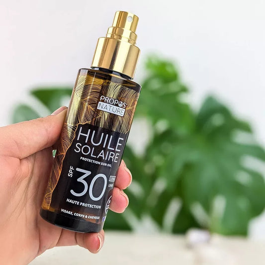 HUILE DE SOLAIRE SPF30 - 84% NATURELLE - PARFUM MONOÏ