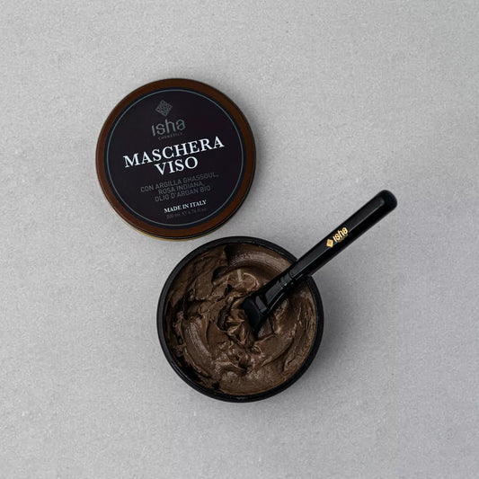 Masque visage à l'argile Ghassoul, à la rose d'Inde et à l'huile d'Argan bio 200ml