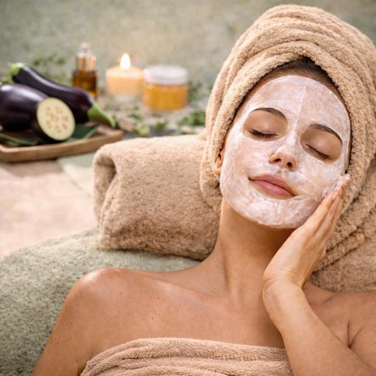 Masque Vegan Anti-Rides à l'Aubergine -
